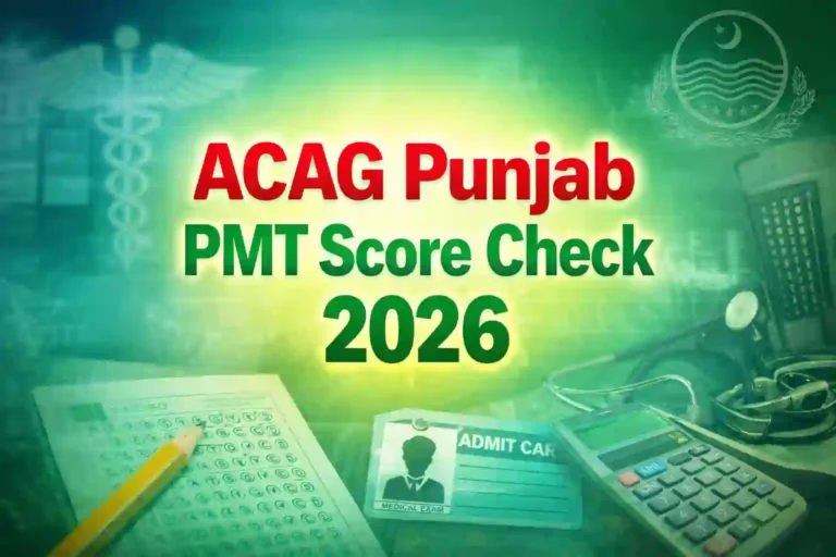 ACAG Punjab Gov PK PMT Score Check 2026